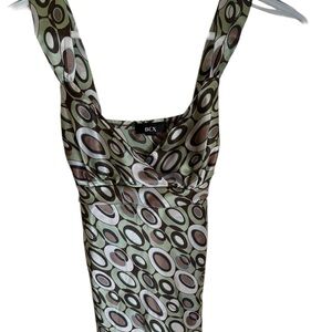 BCX Green and Brown Patterned Blouse